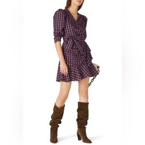 Tanya Taylor Plaid Lexi Wrap Dress